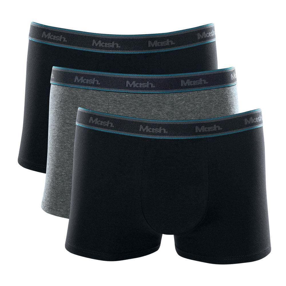 Kit Cueca Boxer Mash 3 Peças Elástico Masculina Algodão