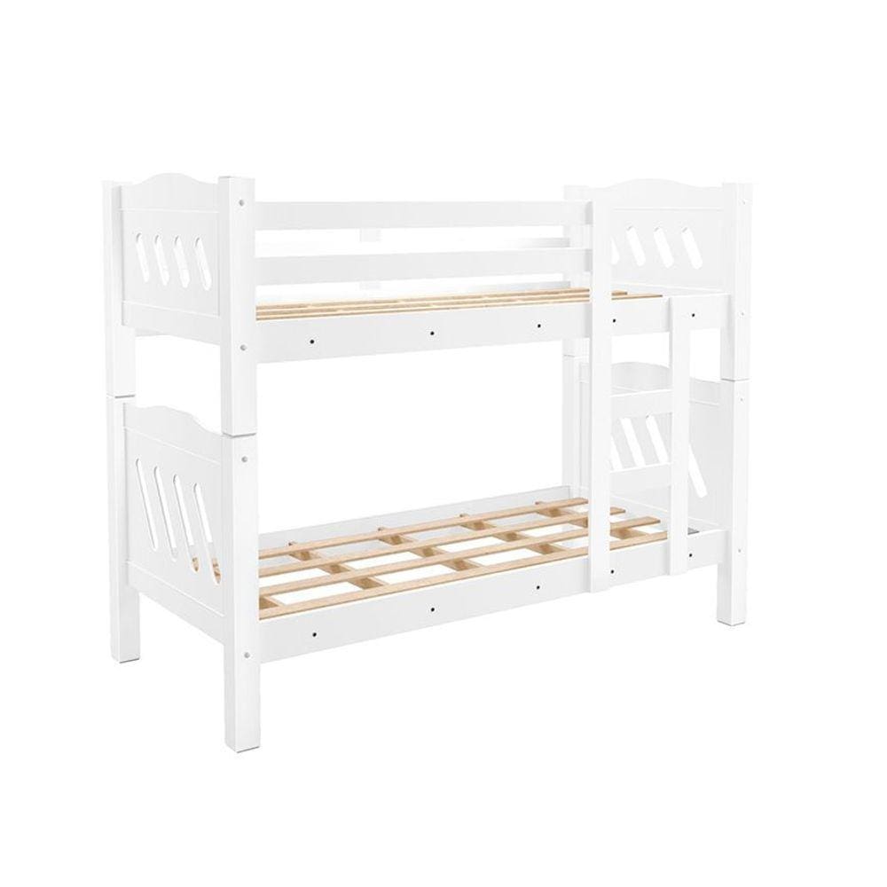 Beliche Solteiro Perola - Branco Liso Vira Duas Camas 100% Mdf