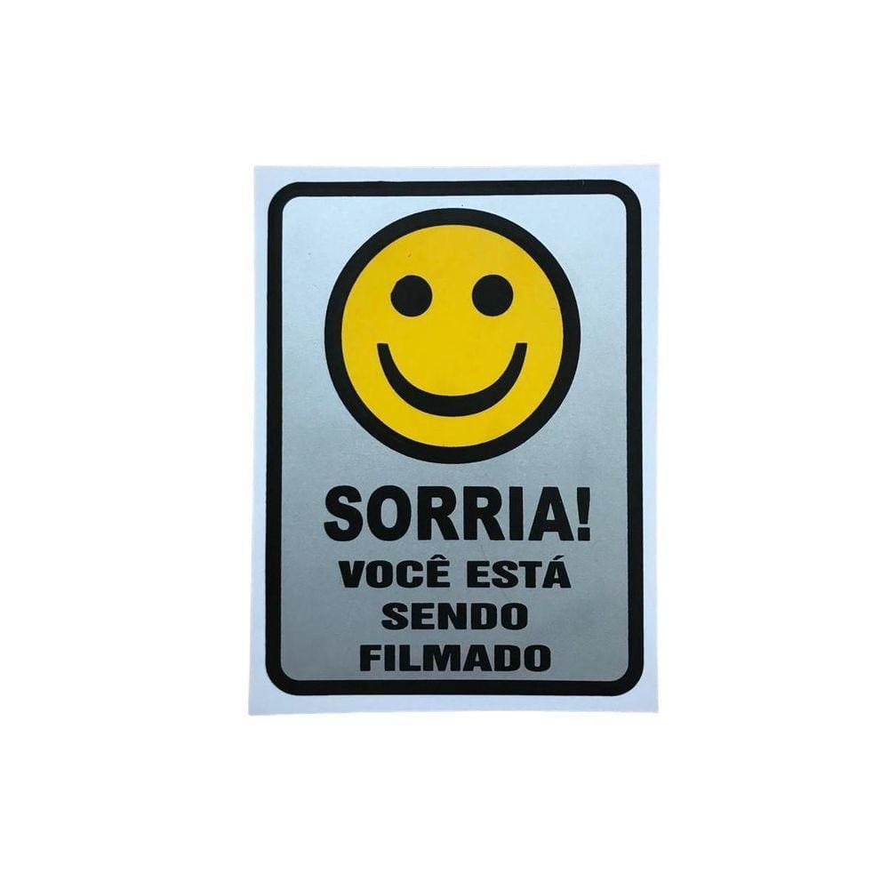 Placa Pvc Sinalização Sorria Você Está Sendo Filmado