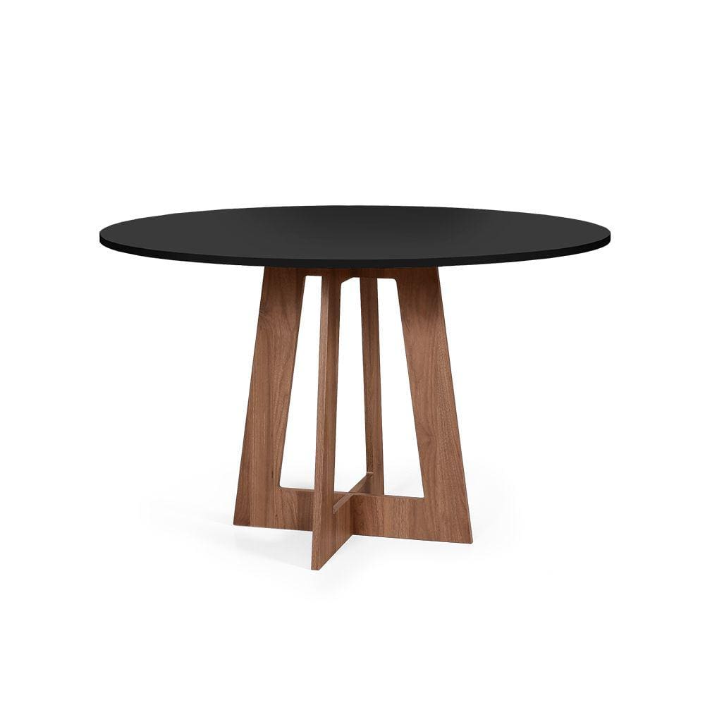Mesa de Jantar Redonda 6 Lugares 120cm Montreal Preto/Noronha - Straub Web