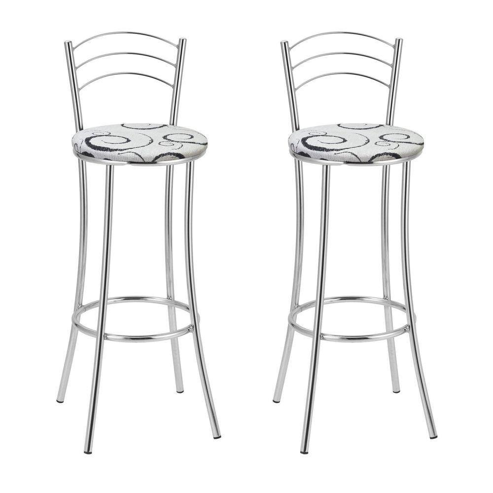 Kit 2 Banquetas Cromadas Bc26-a E523 Cromado/Branco