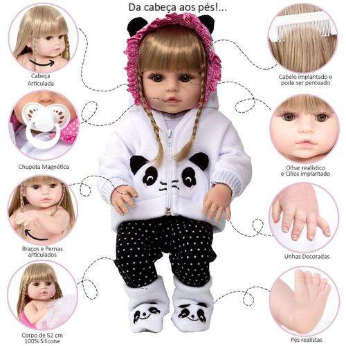 Boneca Reborn Panda Corpo De Silicone - Reborn Bebe