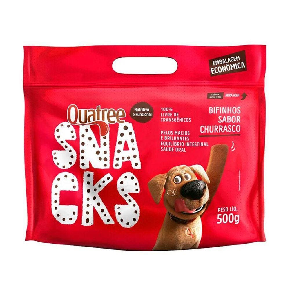 Snacks Quatree Bifinhos Caes Sabor Churrasco 500Gr