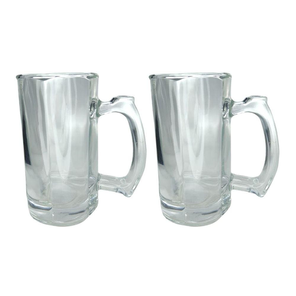 Caneca Vidro Grosso Cerveja e Chopp 380ML Restaurante 2UN