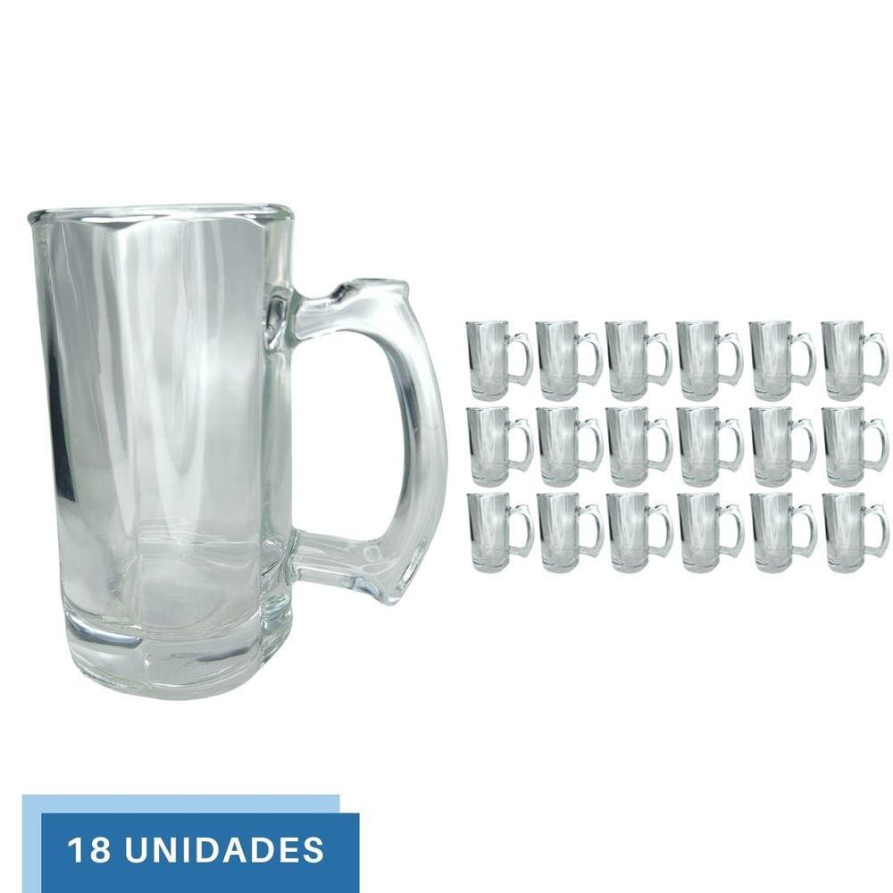 18 Caneca Restaurante Vidro Grosso Chopp Cerveja 380ML