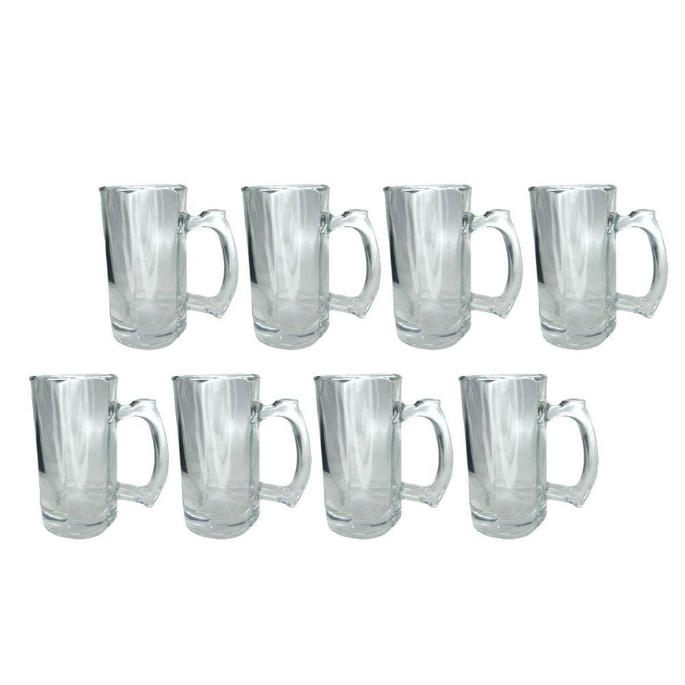 Caneca Vidro Grosso Cerveja e Chopp 380ML Restaurante 8UN