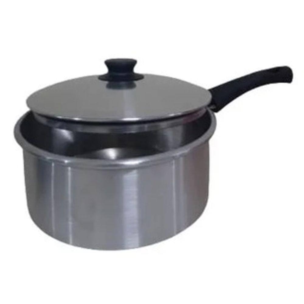 Panela Alumínio Polido 20cm Cabo Longo Com Tampa 2.4lts