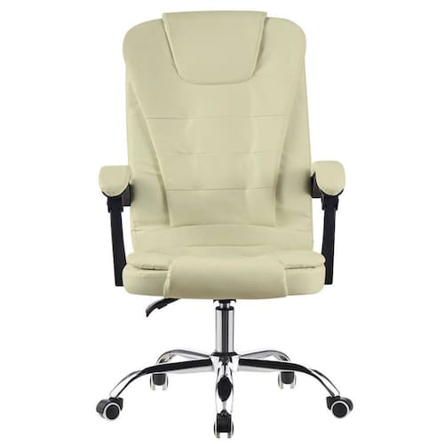 imagem-Cadeira de Escritório Presidente Base Cromada com Rodinha Fortt Leeds Branca - CPF06-B - Branco
