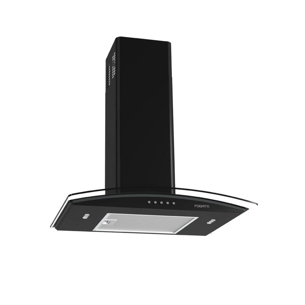 Coifa de Parede 60cm Vidro Curvo Clean 220v Fogatti Preto