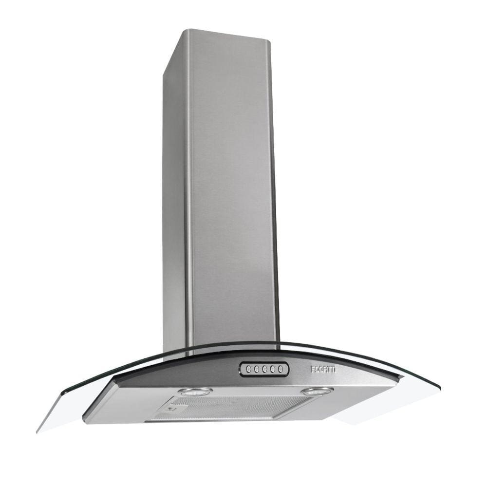 Coifa de Parede 75cm Vidro Curvo Duto Slim Inox 220v Fogatti Inox