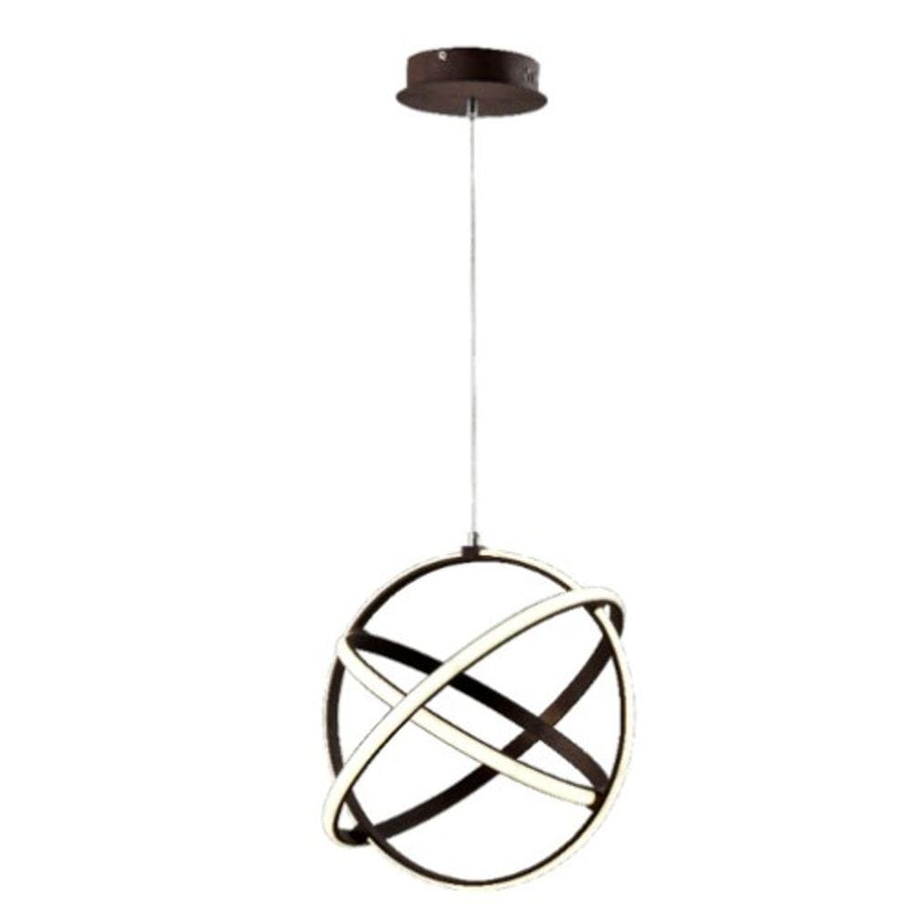 Pendente Círculos Marrom 40cm Led 50W 4000K Bivolt