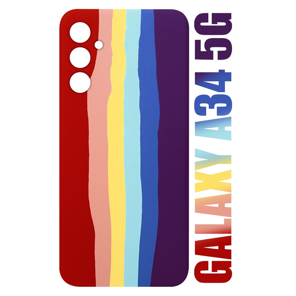 Capa Capinha case aveludada Arco Iris LGBT Compativel Galaxy A34 5G A346 6.6 - Cell In Power25