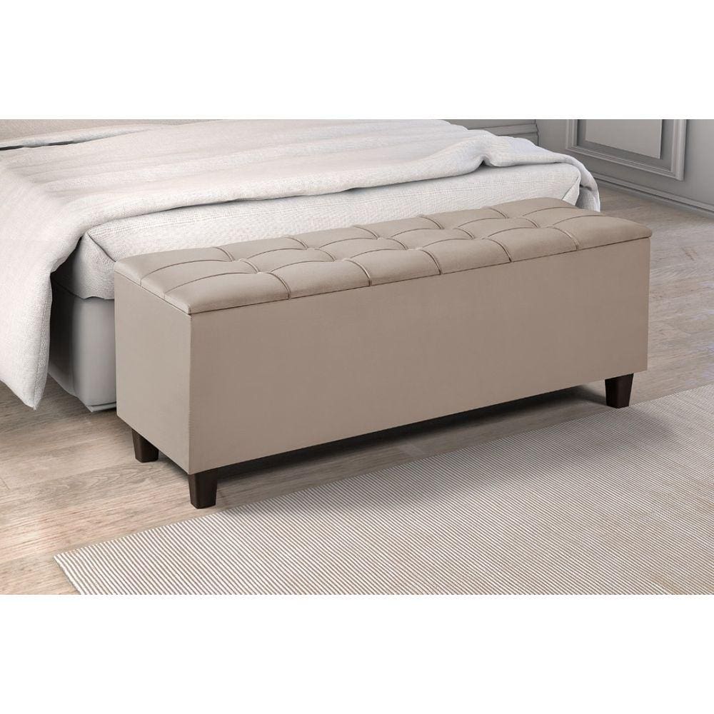Baú Recamier Bali Cama Solteiro 90cm Quarto Sala