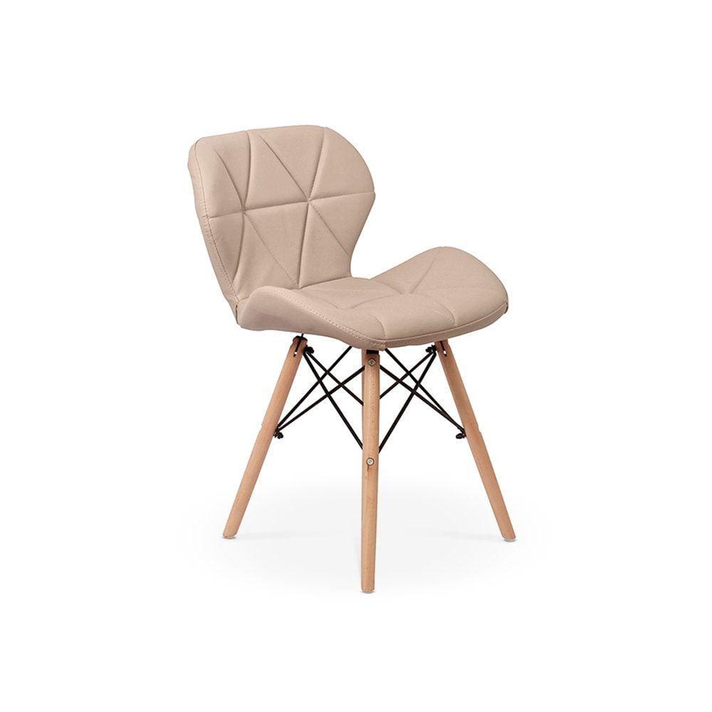 Cadeira Charles Eames Eiffel Slim Wood Estofada - Napole Decor