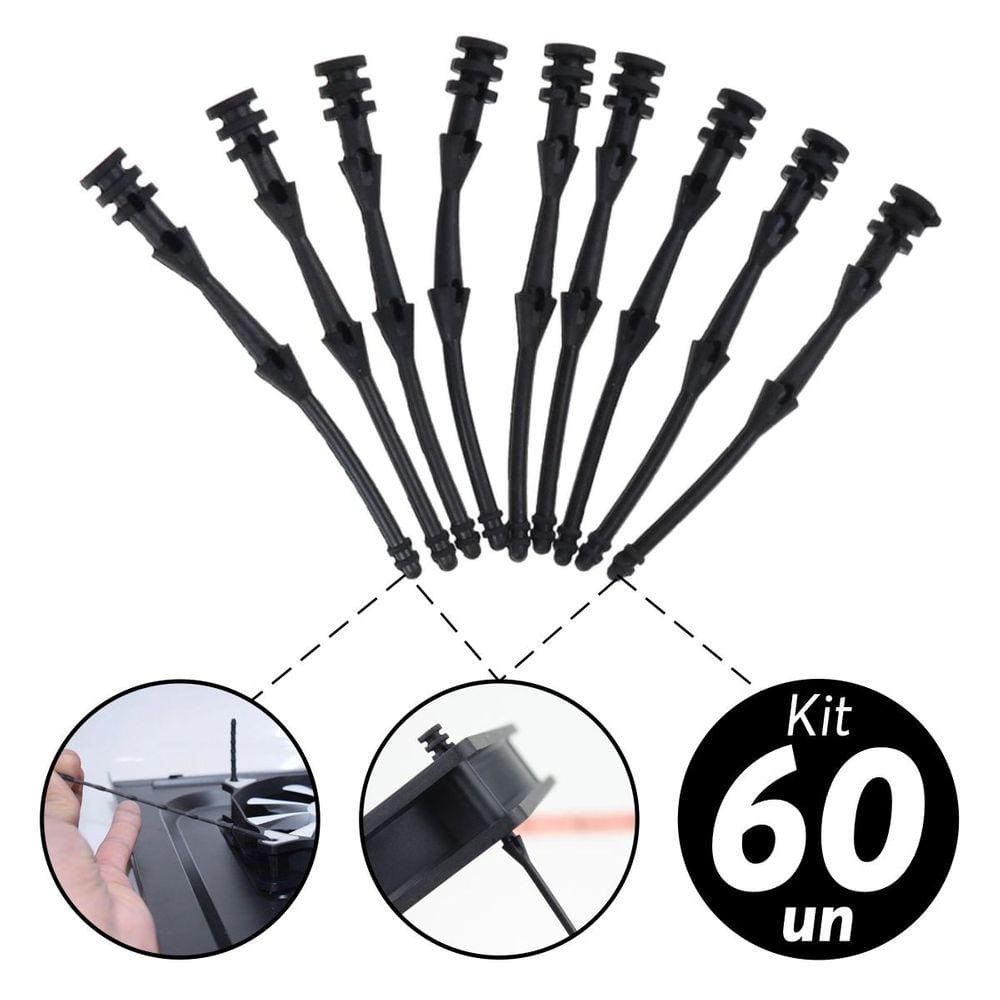 Kit 60x Parafuso Fixador Pino Para Cooler Fan Vetoinha Anti Vibração Absorção de Ruído 68mm