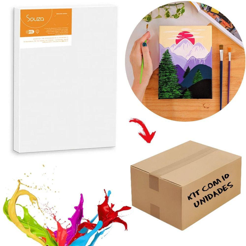 10 Telas Para Pintura 10X15Cm Para Tinta A Óleo Ou Acrílica