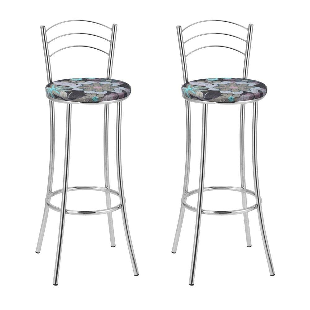 Kit 2 Banquetas Cromadas Bc26-a E507 Cromado/Estampado