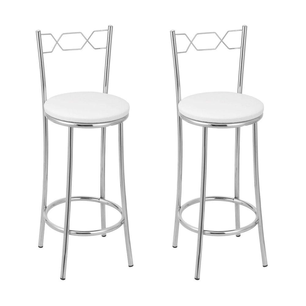 Kit 2 Banquetas Cromadas Bc51-c A102 Cromado/Branco