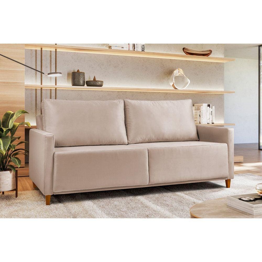 Sofá em Veludo 3 Lugares Angela Yescasa Castor