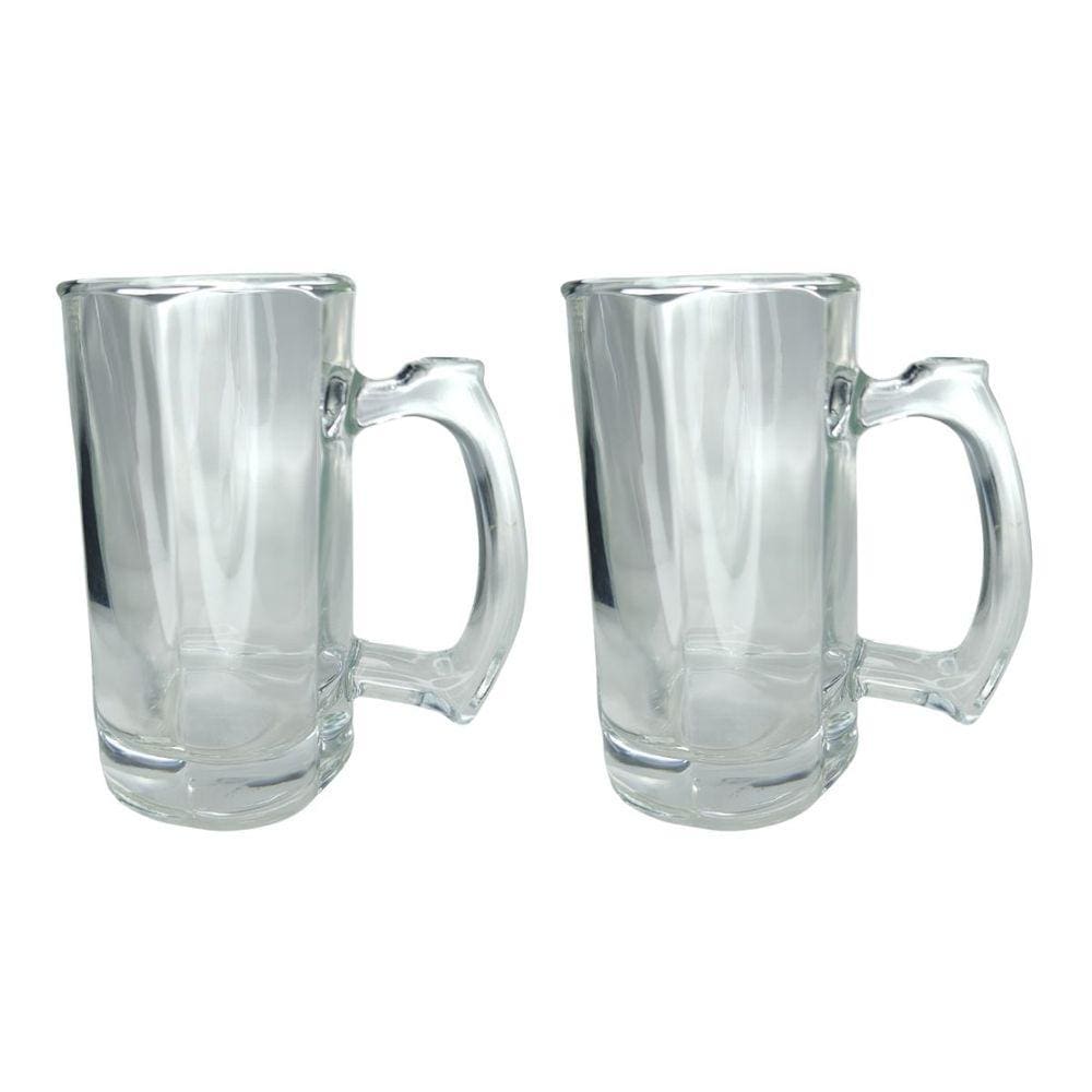 Caneca Vidro Grosso Reforçada 380ML Cerveja e Chopp 2UN