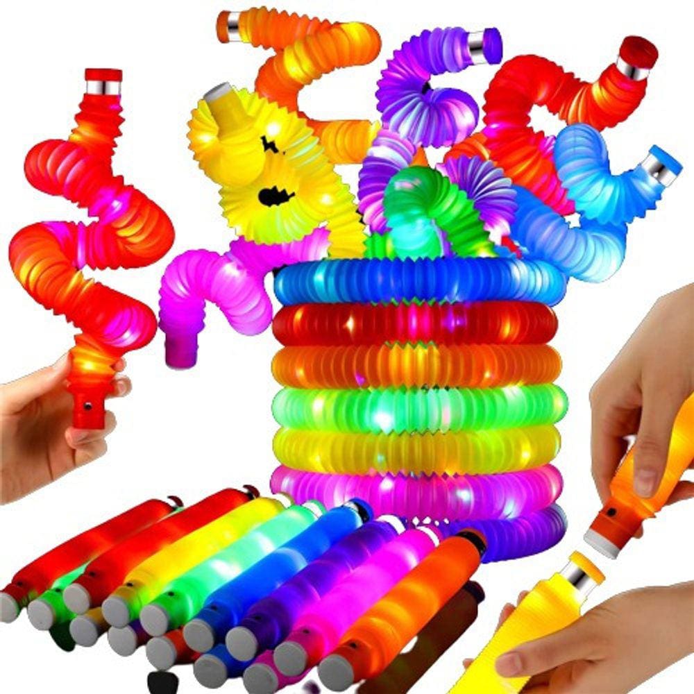 Kit 6 Poptube Fidget Toys Pop It Divertido Sensorial Com Led
