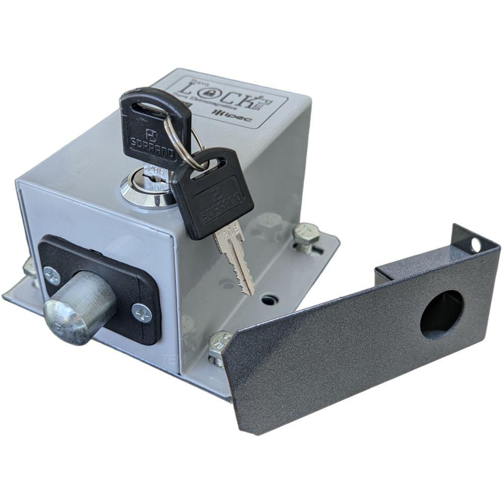 Trava Elétrica Eletromagnética Portão Eletrônico Ipec Cinza