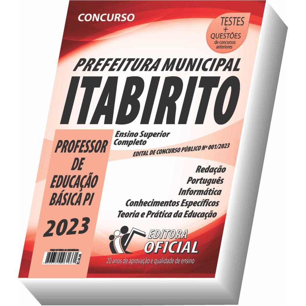 Apostila Prefeitura de Itabirito - MG - Professor de Educação Básica PI