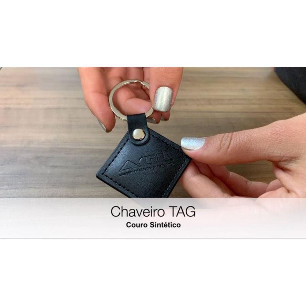 Chaveiro Couro Tag Digital Chave Controle De Acesso 125 Mhz