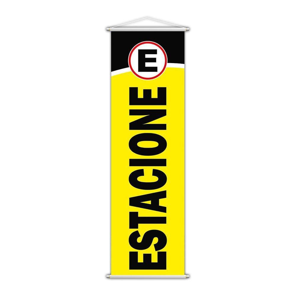 Banner Estacionamento Estacione Sinalização Garagem 100X30Cm