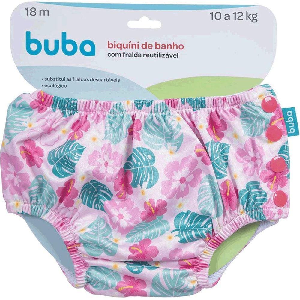 Bíquini Infantil De Banho Com Flor Reutilizável Buba - 13814