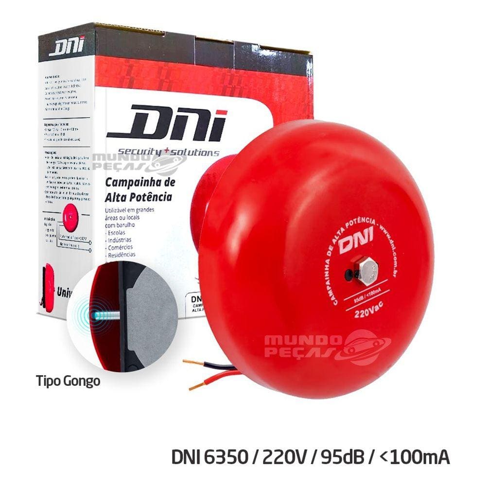 Campainha Tipo Gongo De Alta Potência - 220v - Dni6350