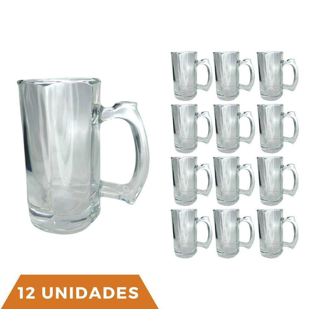 12 Caneca Cerveja e Chopp Restaurante Congelável 380ML