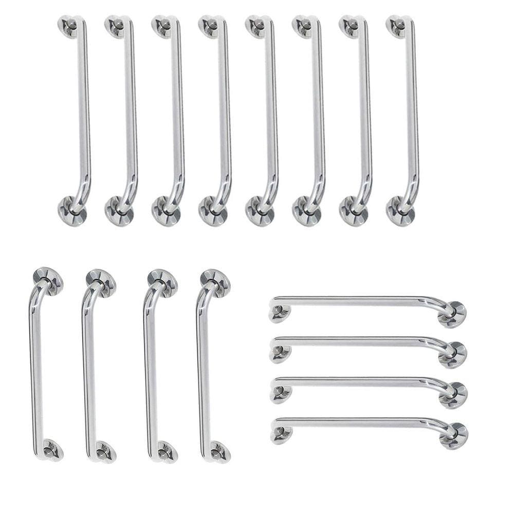 Alça de Apoio Barra Inox Kit 16 Unidades 40cm 70cm 80cm Segurança Idoso Deficiente Cadeirante Box Banheiro Corrimao Suporte Acessibilidade