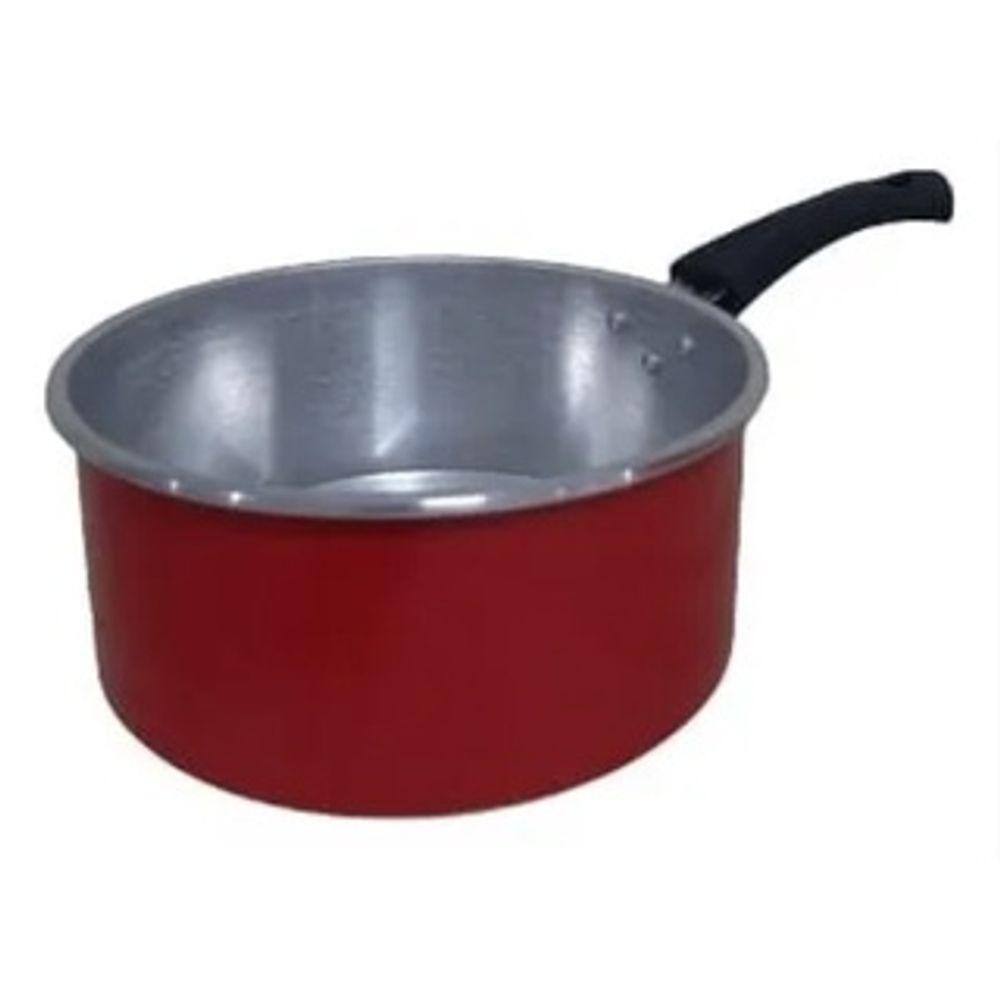 Panela Alumínio Vermelho 18cm Cabo Longo 1.9lts