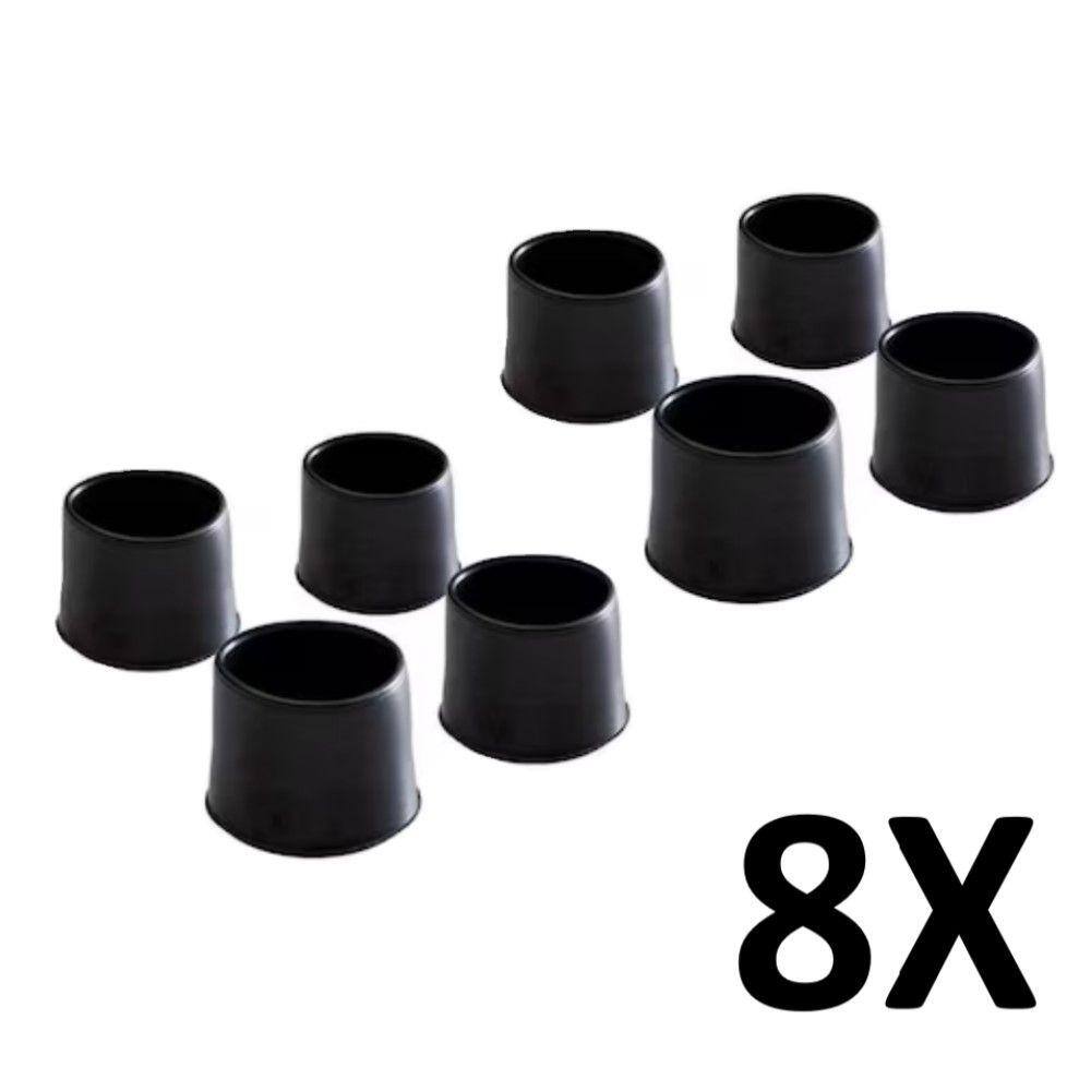 Kit 8 Ponteira Cadeiras Mesa Pés Móveis Tubos Preta 7/8``