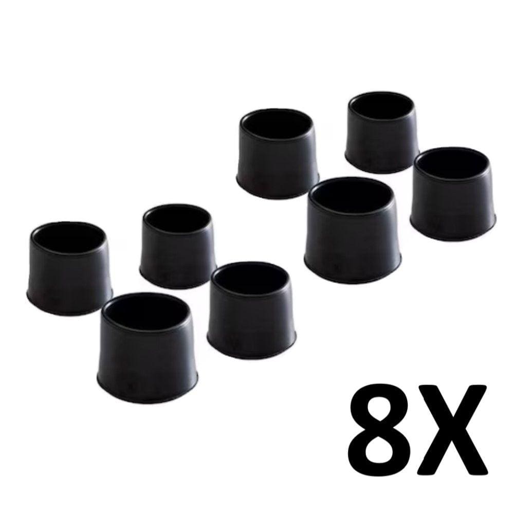 Kit 8 Ponteira Cadeiras Mesa Pés Móveis Tubos Preta 5/8``