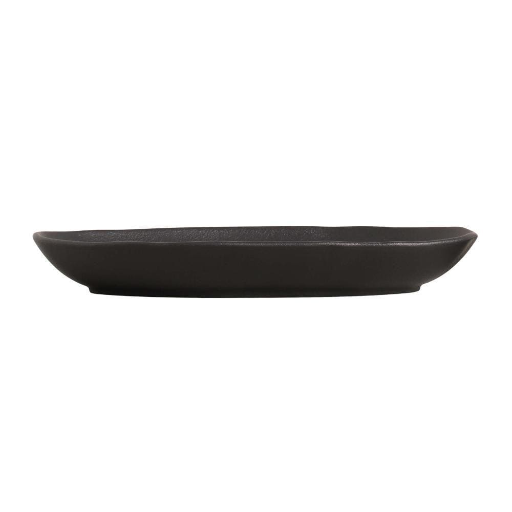 CONJUNTO C/ 4 TRAVESSAS OVAL FUNDA GRANDE ORGÂNICO PRETO MATTE 32x16 cm