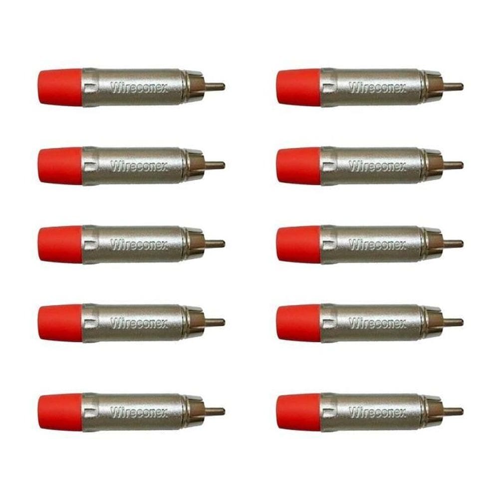 Kit Conector Plug Rca Macho Wc 1212 Rd 10Un Wireconex - P