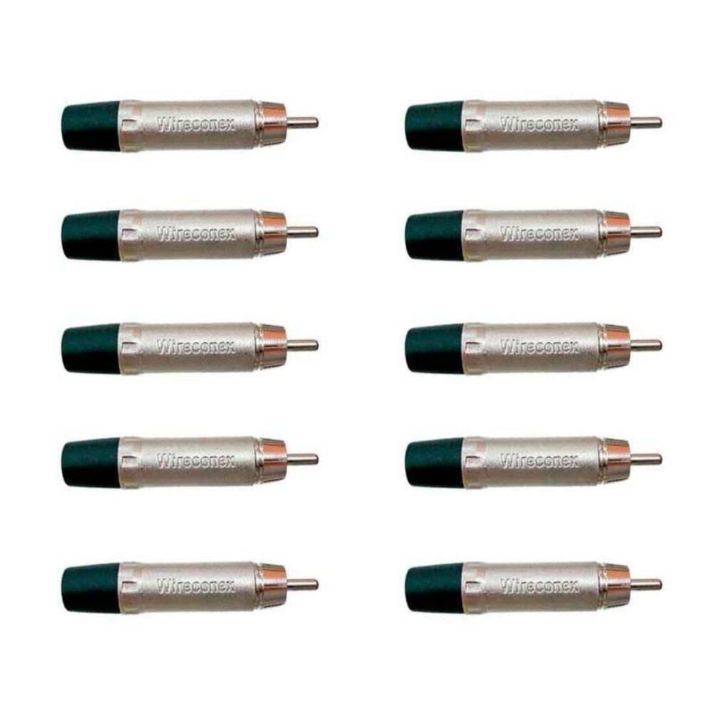 Kit Conector Plug Rca Macho Wc 1212 Bk 10Un Wireconex - P