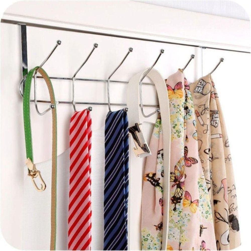 Cabide Para Porta Suporte 12 Ganchos Cabideiro Multiuso Para Quarto Banheiros