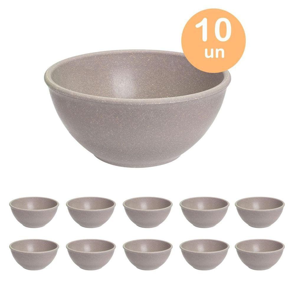 10Un Tigela 500Ml Bowl Cumbuca Sopa Caldo Cinza