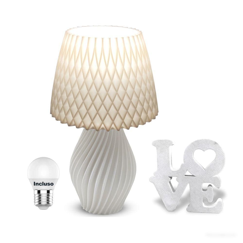 Abajur Luminária E Palavra Love para Decoração do quarto