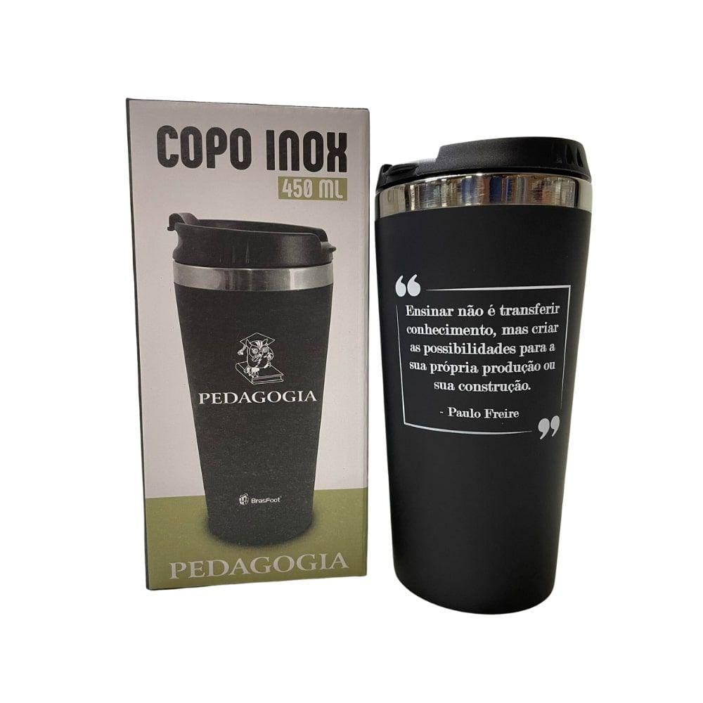 Copo Térmico 450 ml Emborrachado Curso Pedagogia Presente Graduação Faculdade Pedagoga Pedagogo Educação Professora Professor - BrasFoot