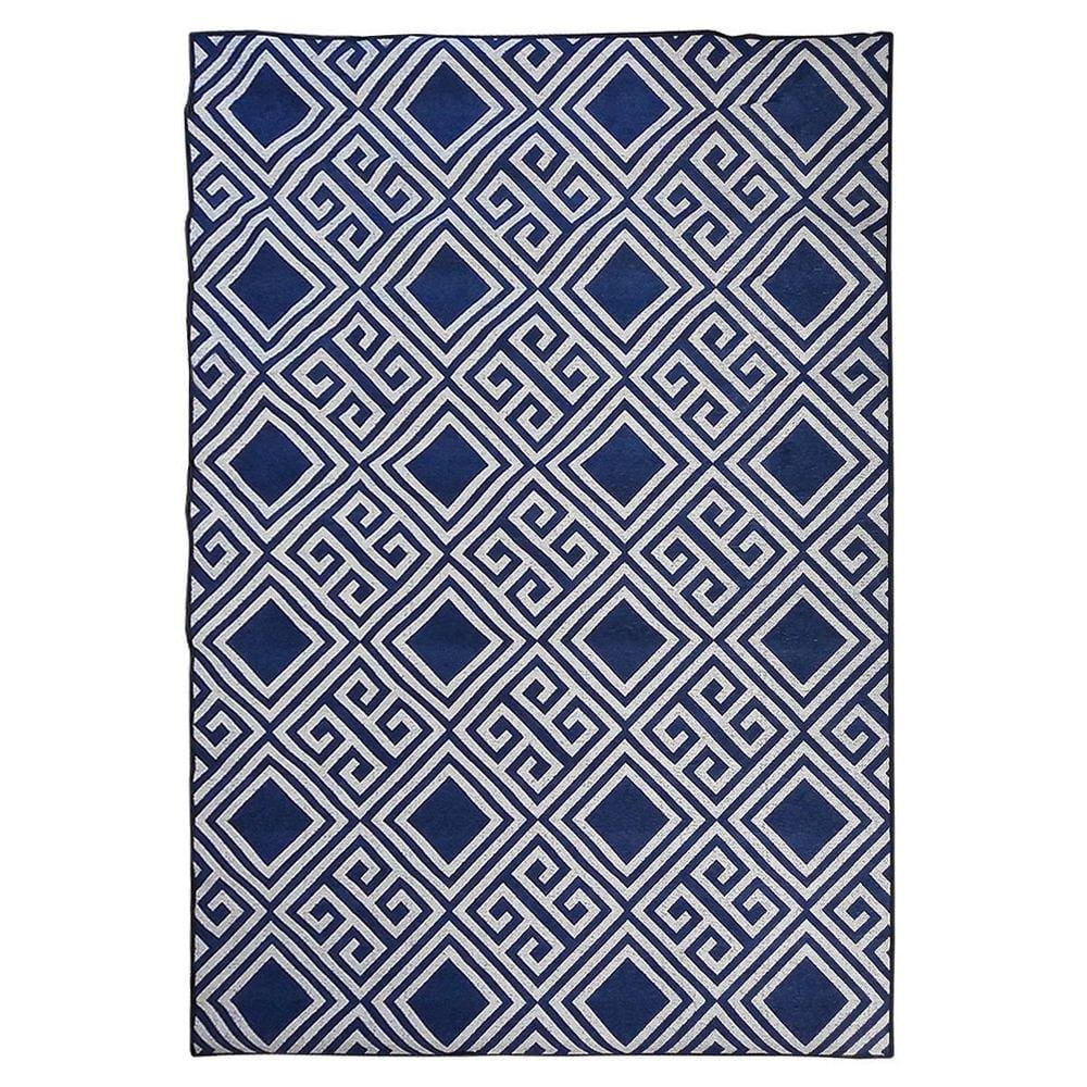 Tapete Sala Magia Geometrico Grego 200X300 Cm Azul