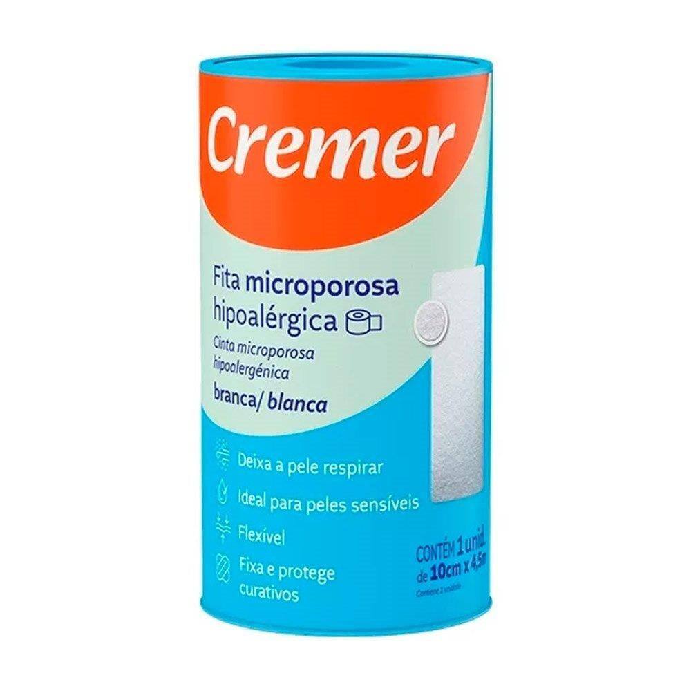 Fita Microporosa Cremer Branca 10cmx4,5m - Embalagem com 12 Unidades