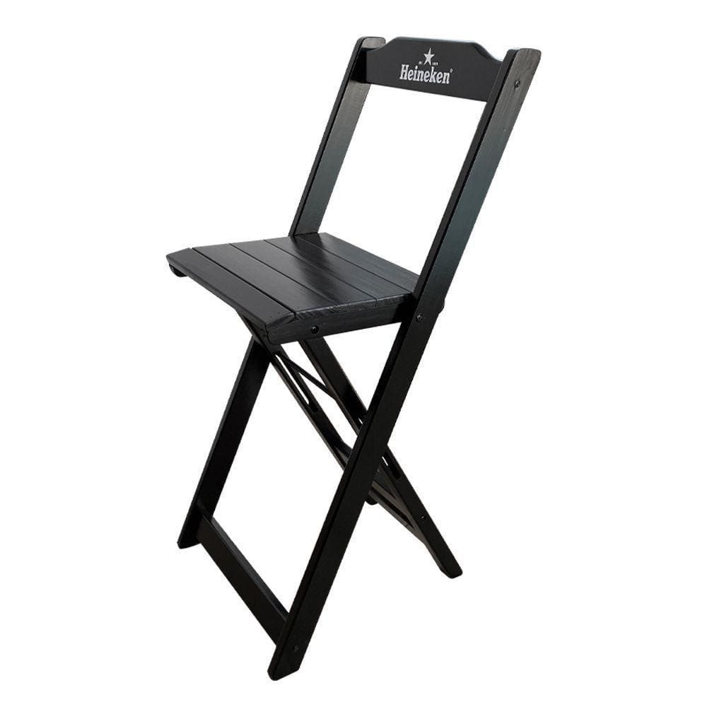 Cadeira Bistrô Dobrável Madeira Personalizada Hei Preta - Cor: Preto