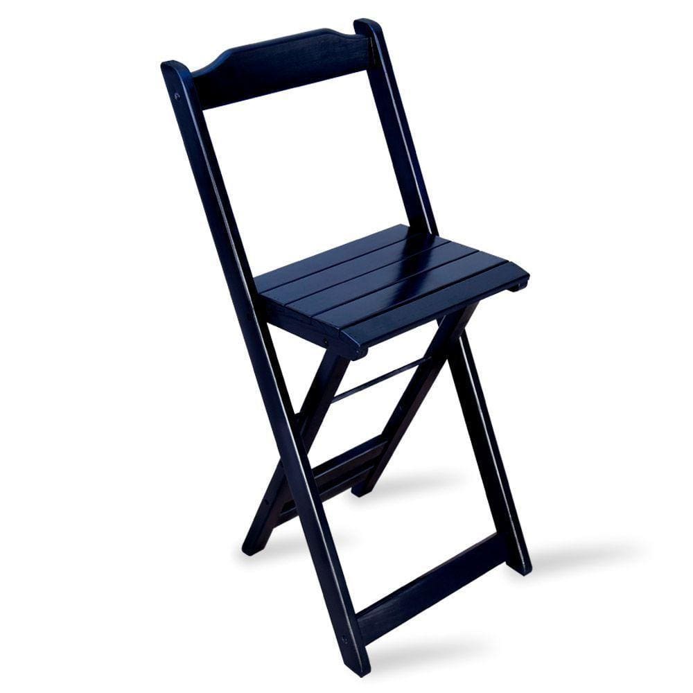 Cadeira Bistro Dobravel Madeira Preta - Tarimata - Cor: Preto