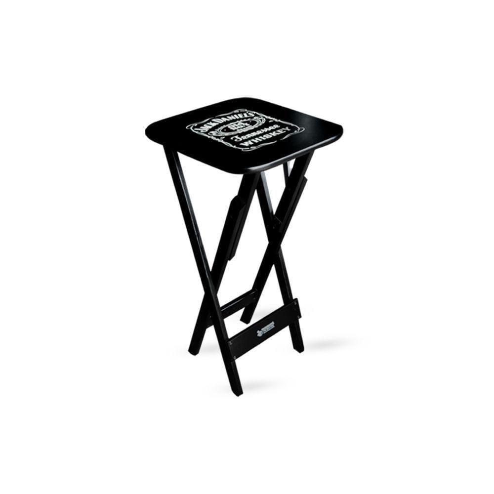 Mesa Bistrô Dobrável Jack Daniel`s Madeira Preta Ideal Para Bares E Restaurantes - Cor: Preto