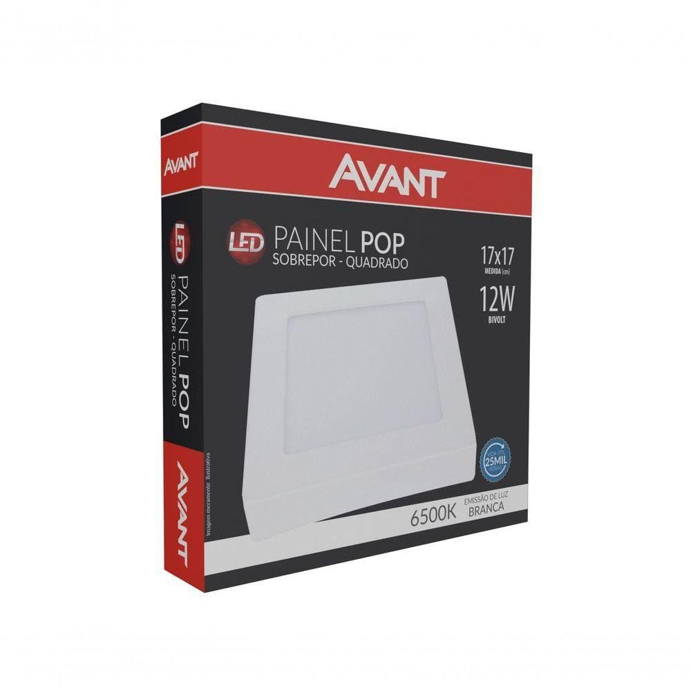 Painel Led 12w Sobrepor Branco 6500k