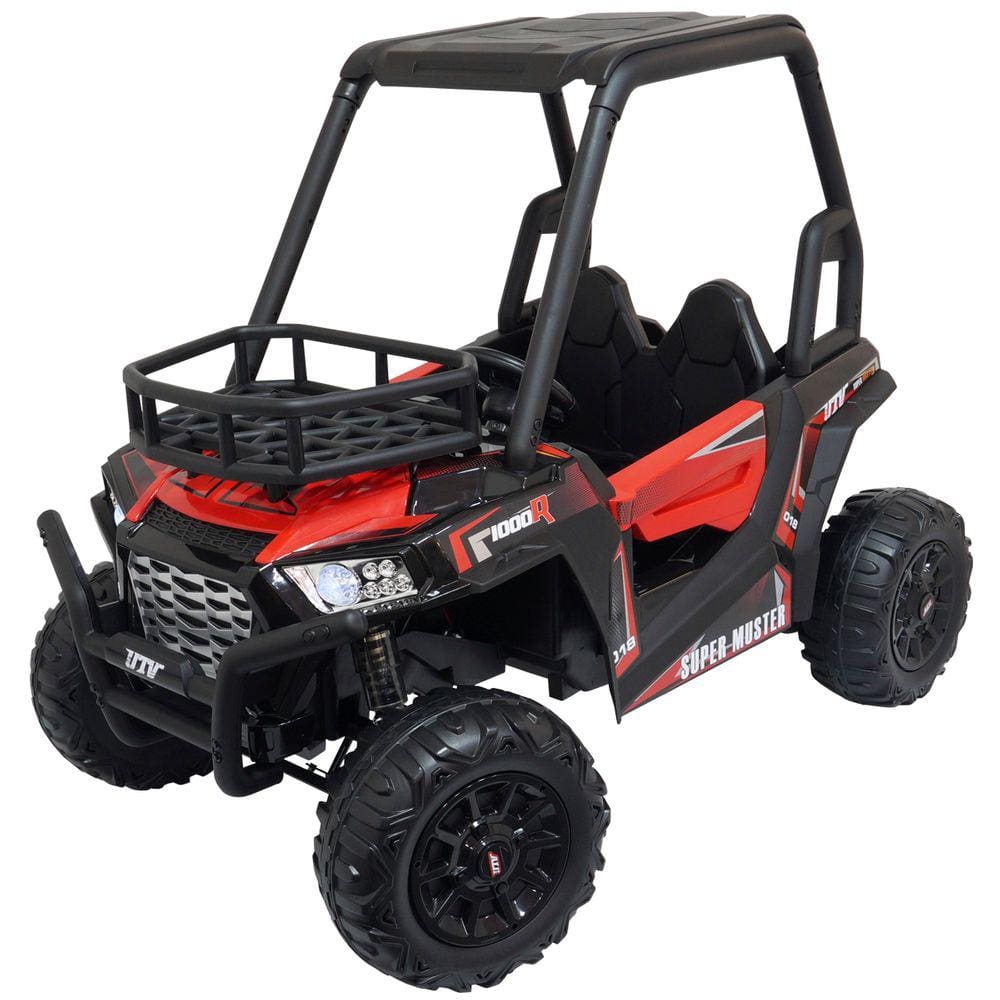 Carro Elétrico Utv 12V Infantil Buggy Quadriciclo Controle Som Bluetooth Usb Luzes Vermelho Brinqway